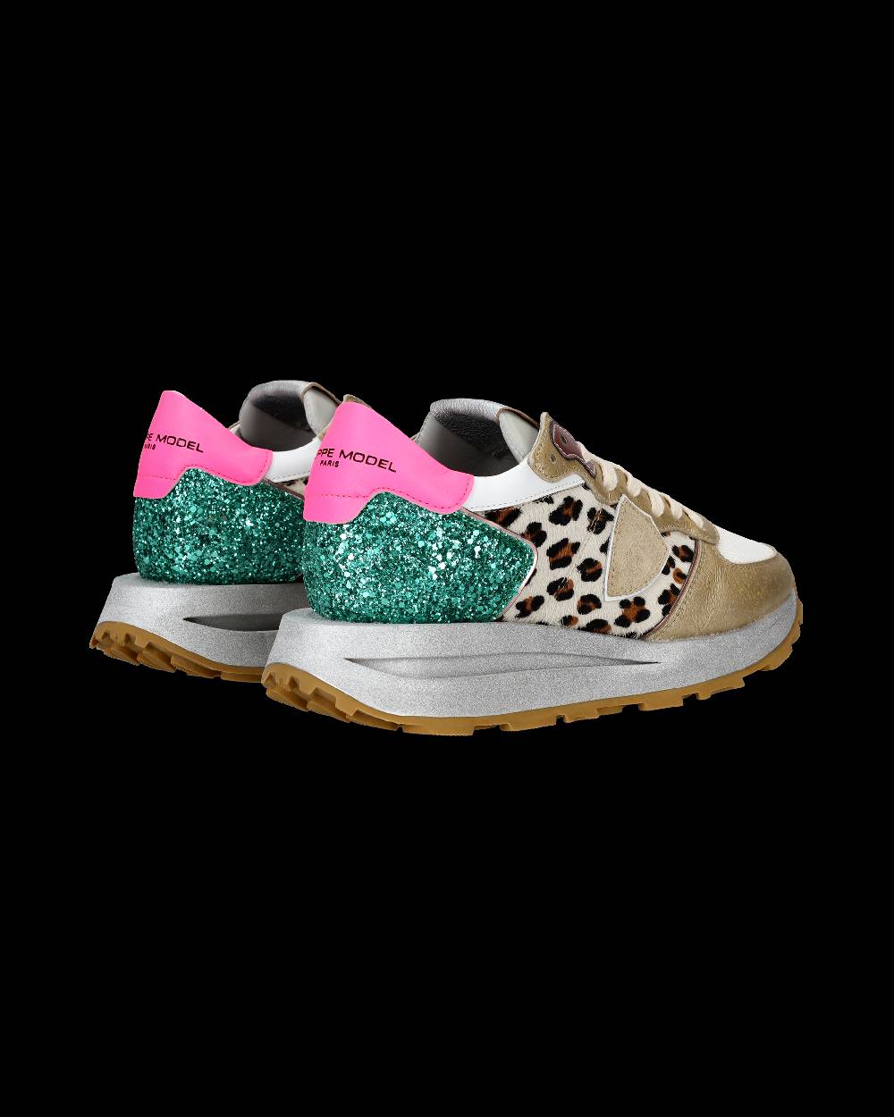 Philippe Model Sneaker Basse Tropez Haute Donna - Bianco, Fucsia E Animalier