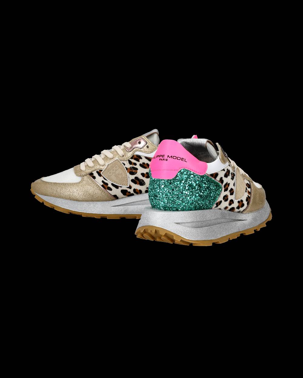 Philippe Model Sneaker Basse Tropez Haute Donna - Bianco, Fucsia E Animalier