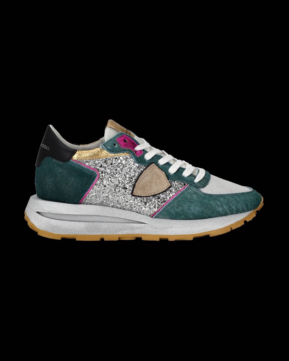 Philippe Model Sneaker Basse Tropez Haute Donna - Verde E Argento