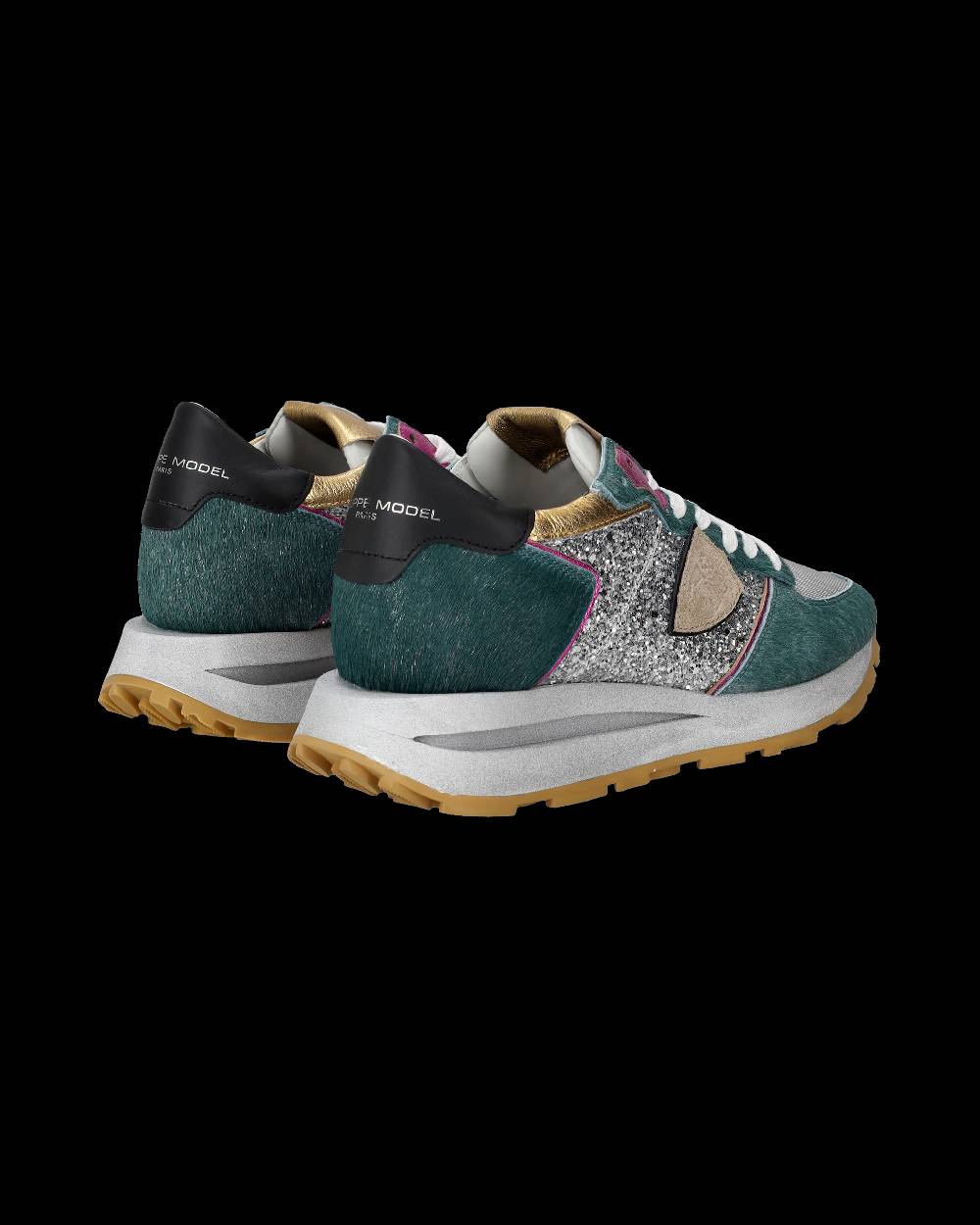 Philippe Model Sneaker Basse Tropez Haute Donna - Verde E Argento