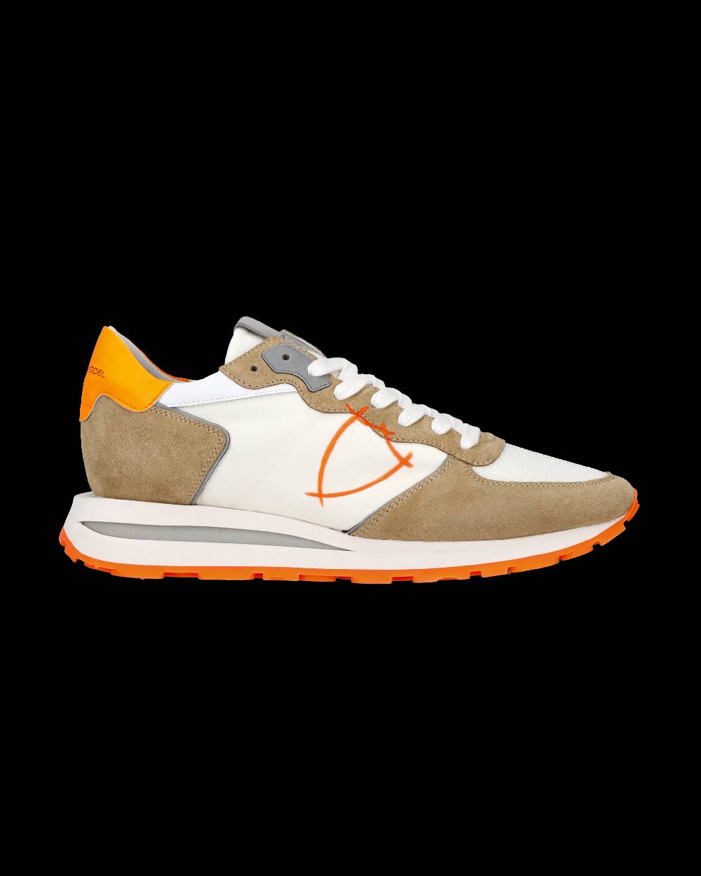 Philippe Model Sneaker Basse Tropez Haute Uomo - Bianco E Arancio