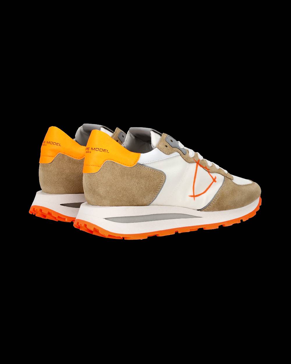 Philippe Model Sneaker Basse Tropez Haute Uomo - Bianco E Arancio
