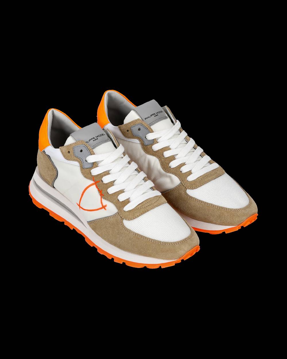 Philippe Model Sneaker basse Tropez Haute uomo - bianco e arancio