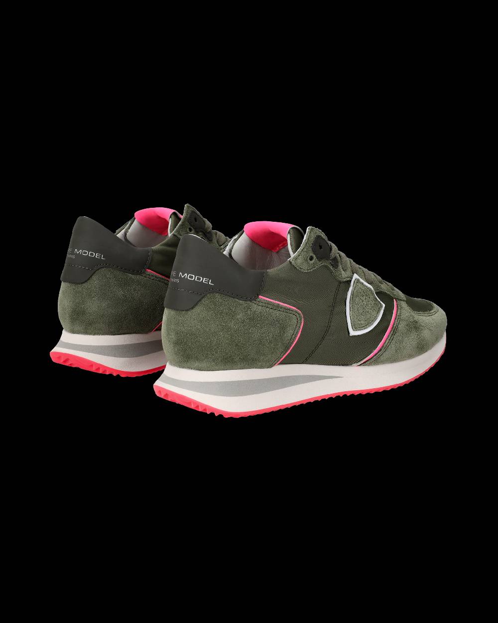 Philippe Model Sneaker Basse Trpx Donna - Verde Militare E Rosa Fluo