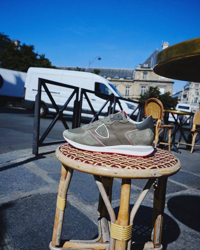 Philippe Model Sneaker Basse Trpx Donna - Verde Militare E Rosa Fluo