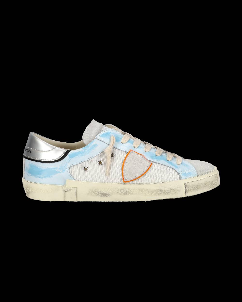 Philippe Model Sneaker Casual Prsx Da Uomo In Nylon E Pelle - Azzurro E Bianco