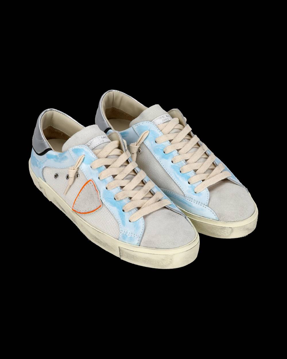 Philippe Model Sneaker casual Prsx da uomo in nylon e pelle - Azzurro e bianco