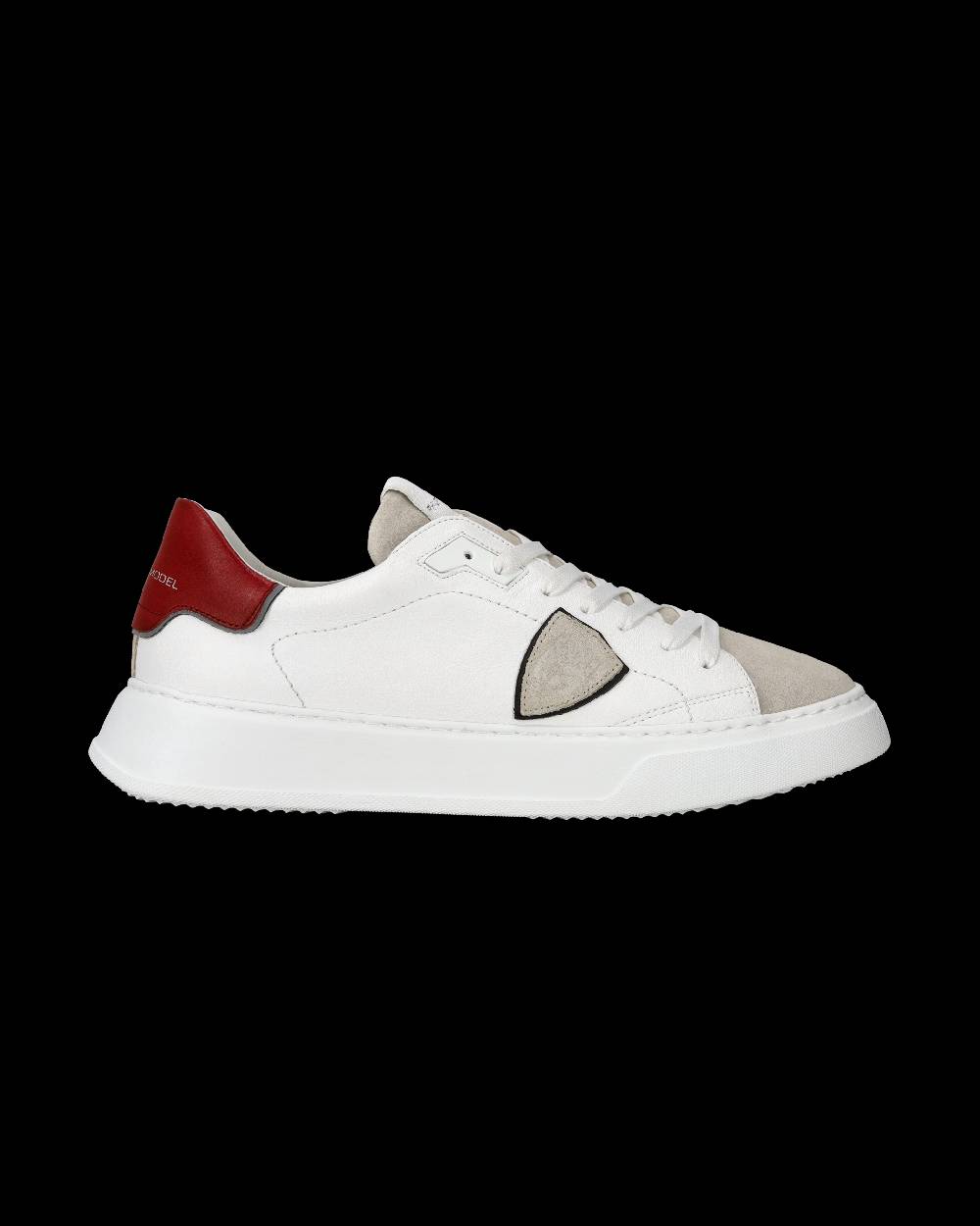 Philippe Model Sneaker Casual Temple Da Uomo In Pelle - Bianco E Rosso