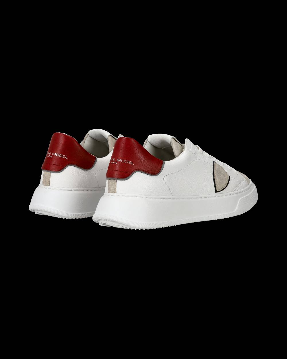 Philippe Model Sneaker Casual Temple Da Uomo In Pelle - Bianco E Rosso