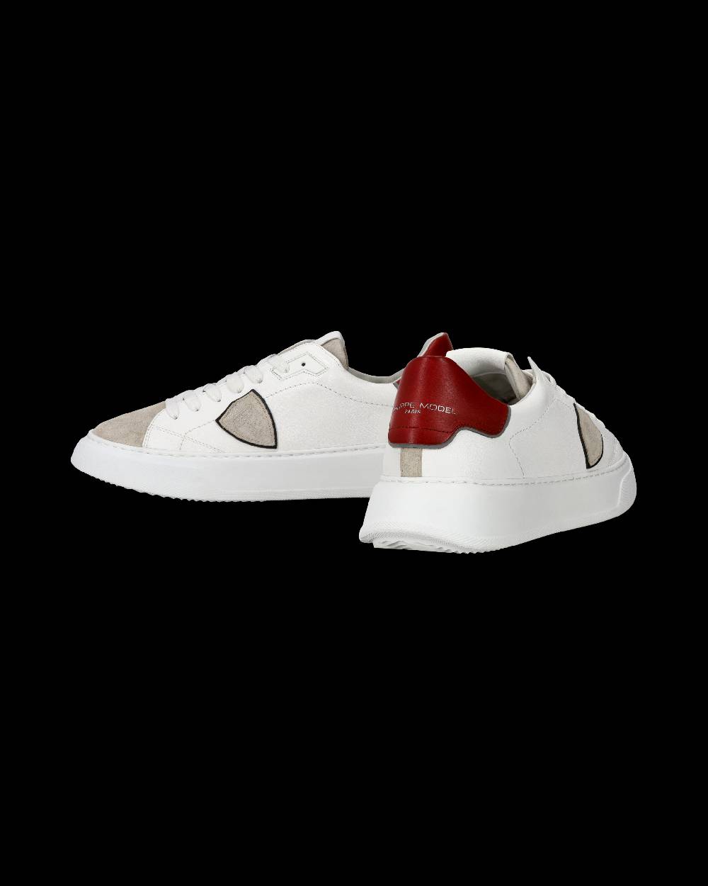 Philippe Model Sneaker Casual Temple Da Uomo In Pelle - Bianco E Rosso