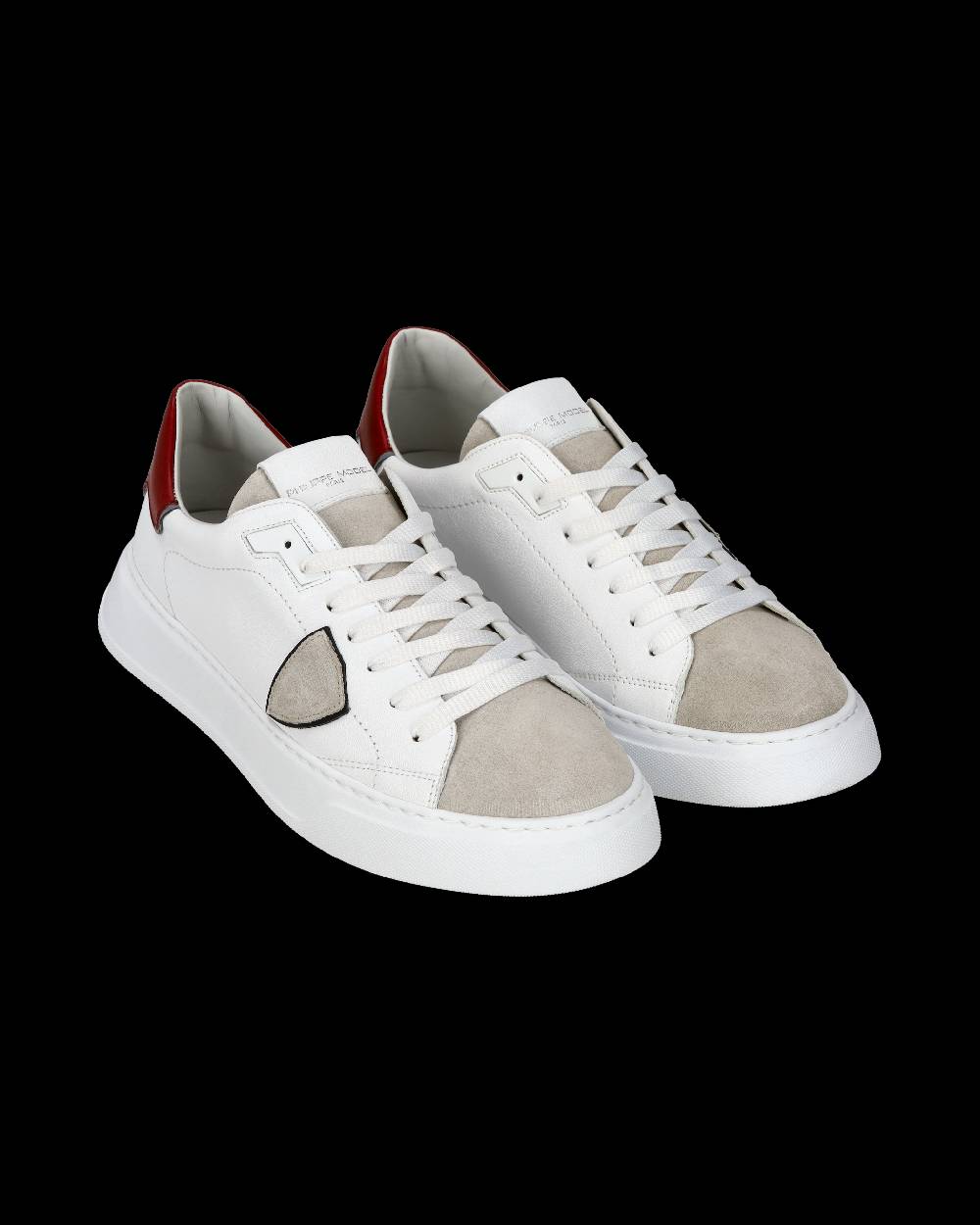 Philippe Model Sneaker casual Temple da uomo in pelle - Bianco e rosso