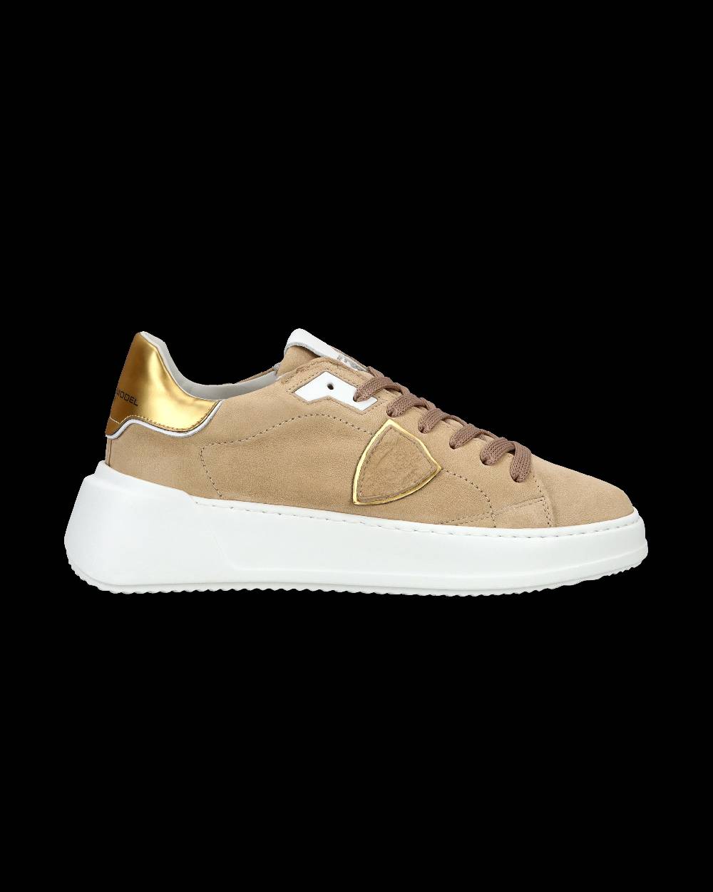 Philippe Model Sneaker Casual Tres Temple Da Donna In Pelle Nabuk - Beige