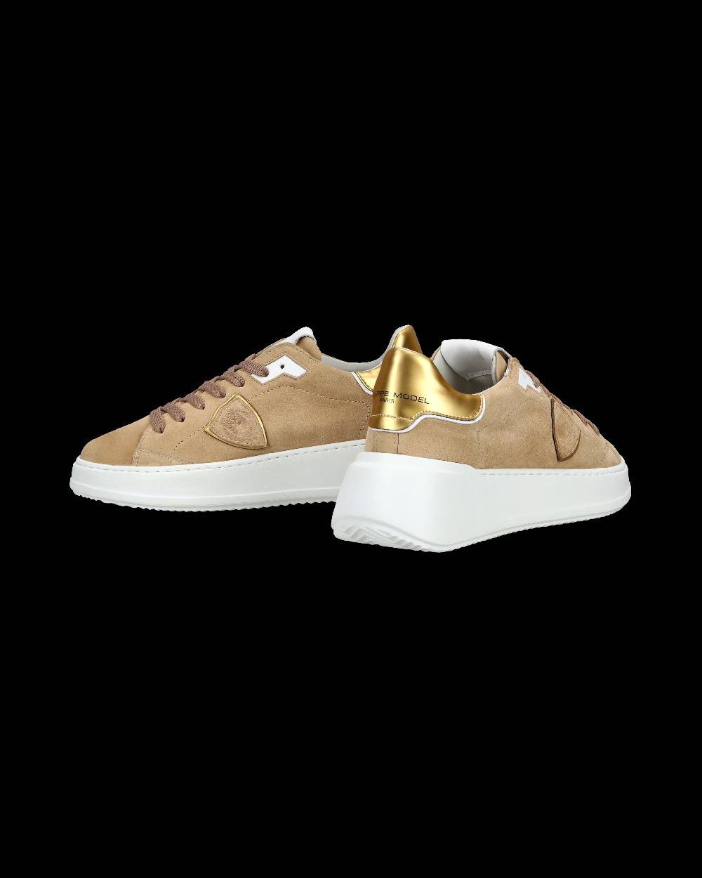 Philippe Model Sneaker Casual Tres Temple Da Donna In Pelle Nabuk - Beige