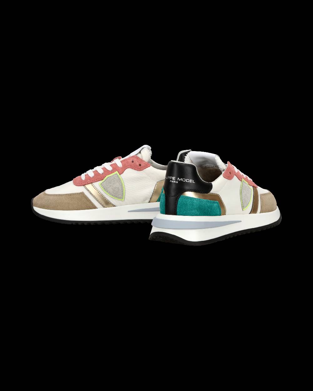 Philippe Model Sneaker Casual Tropez 2.1 Da Donna In Nylon E Pelle - Bianco E Multicolor