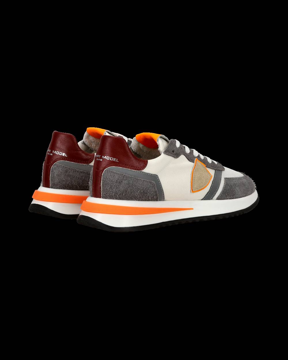 Philippe Model Sneaker Casual Tropez 2.1 Da Uomo In Nylon E Pelle - Arancione E Bianco