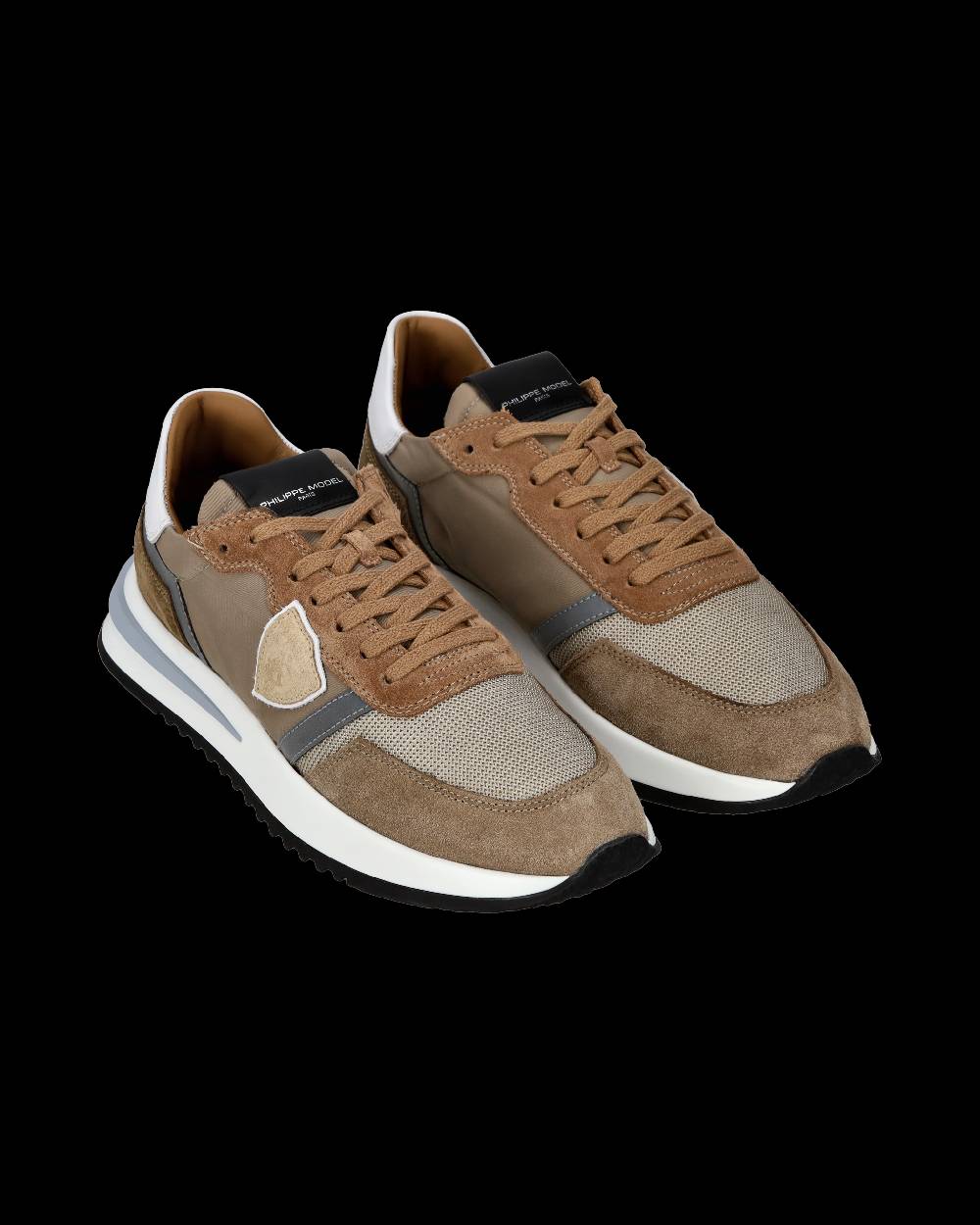 Philippe Model Sneaker Casual Tropez 2.1 Da Uomo In Nylon E Pelle - Tortora
