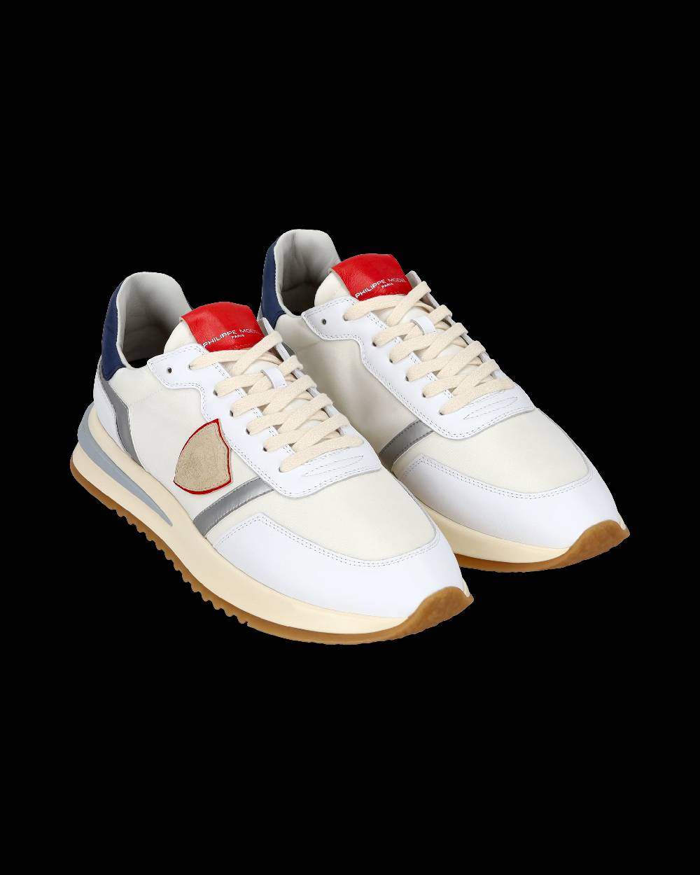 Philippe Model Sneaker casual Tropez 2.1 da uomo in nylon e pelle - Bianco, blu e rosso