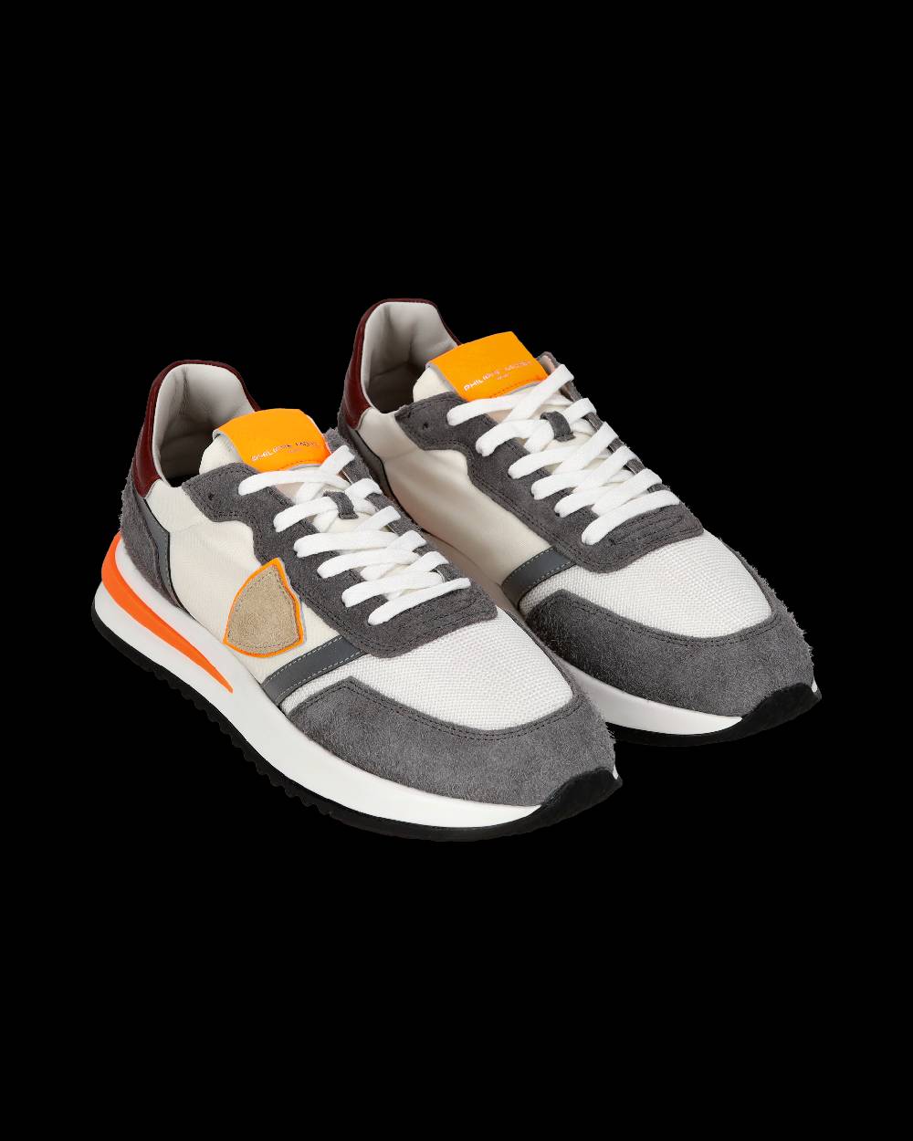 Philippe Model Sneaker casual Tropez 2.1 da uomo in nylon e pelle - Arancione e bianco