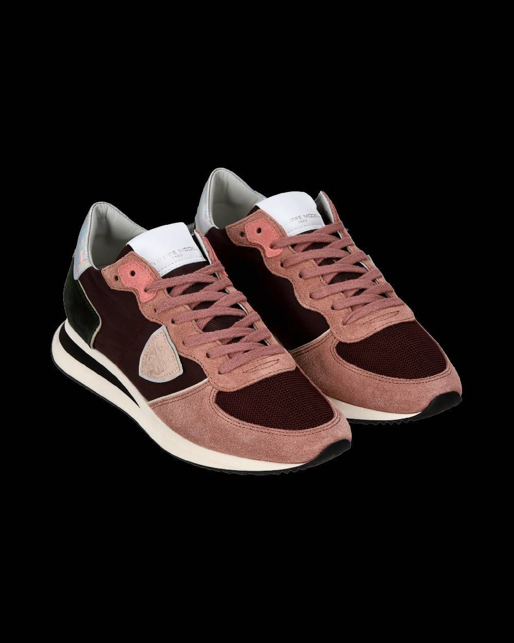 Philippe Model Sneaker casual Trpx da donna in nylon e pelle - Bordeaux e rosa