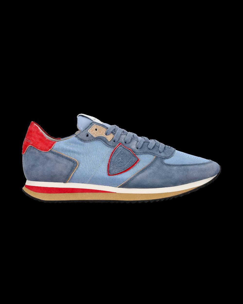 Philippe Model Sneaker Casual Trpx Da Uomo In Nylon E Pelle Nabuk - Azzurro