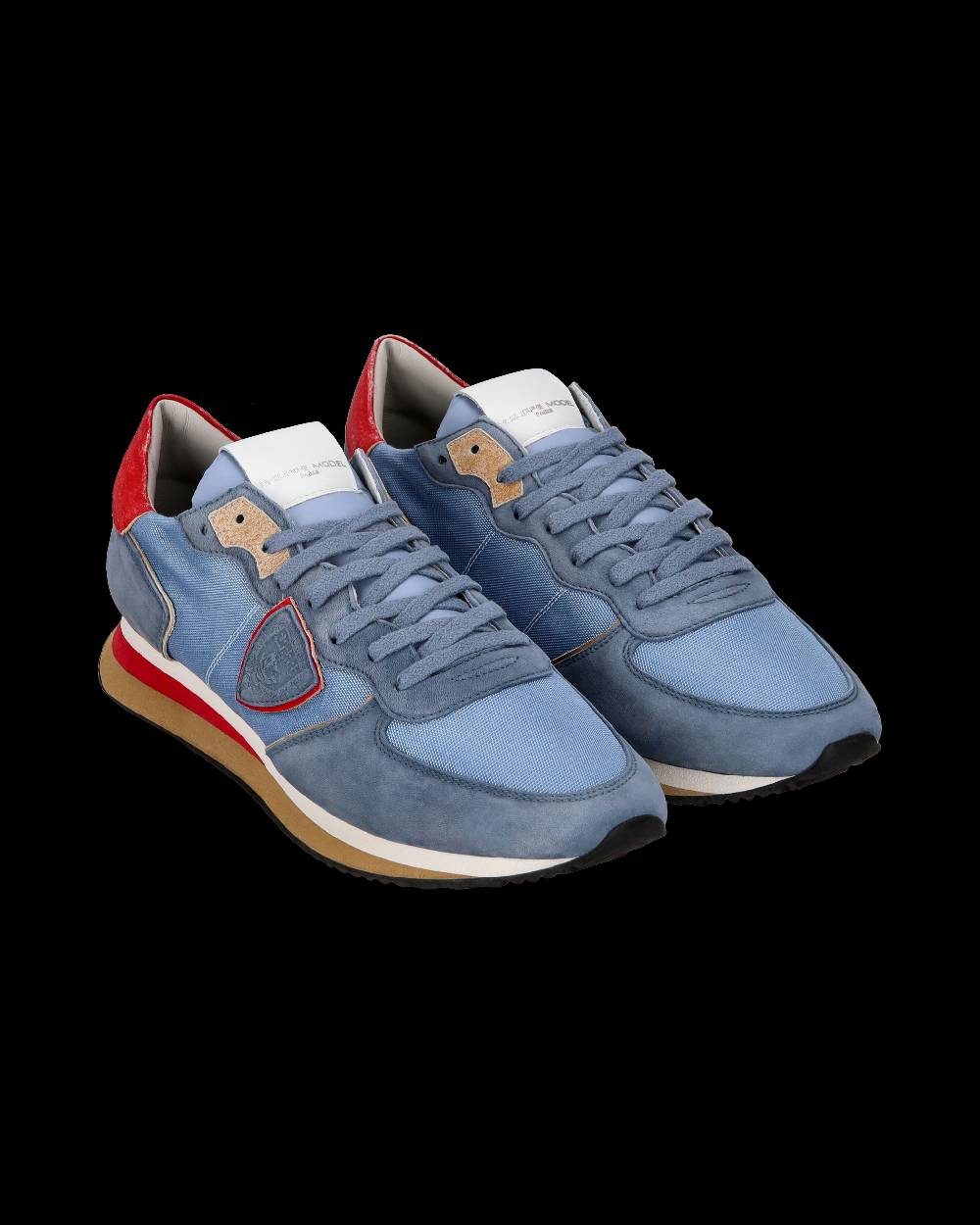 Philippe Model Sneaker casual Trpx da uomo in nylon e pelle Nabuk - Azzurro