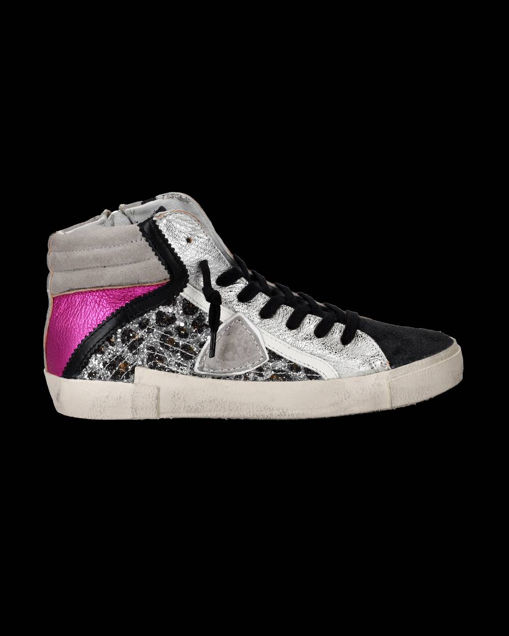 Philippe Model Sneaker High Paris Donna - Argento E Rosa