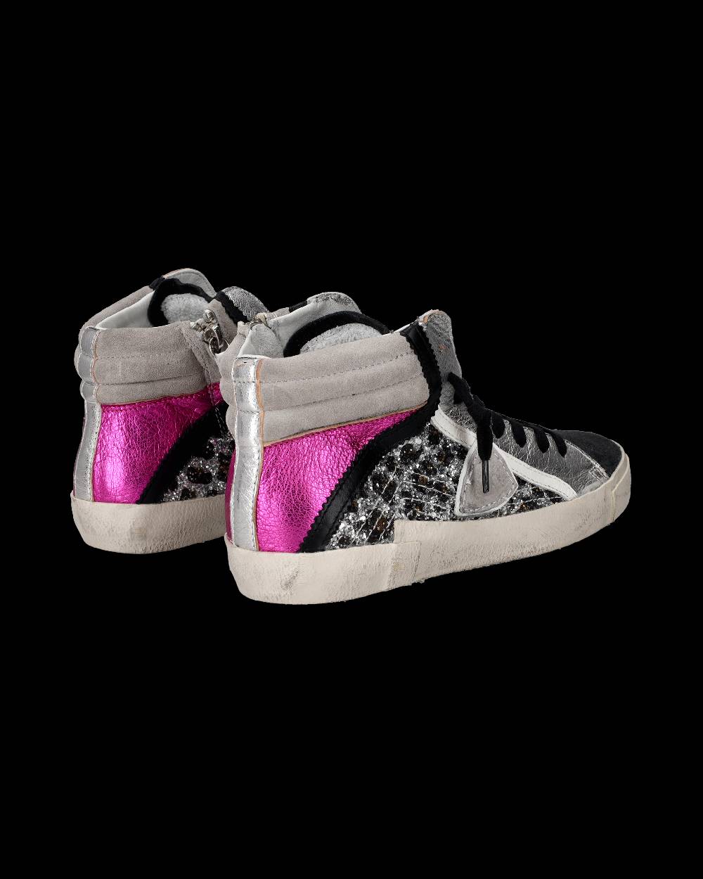 Philippe Model Sneaker High Paris Donna - Argento E Rosa