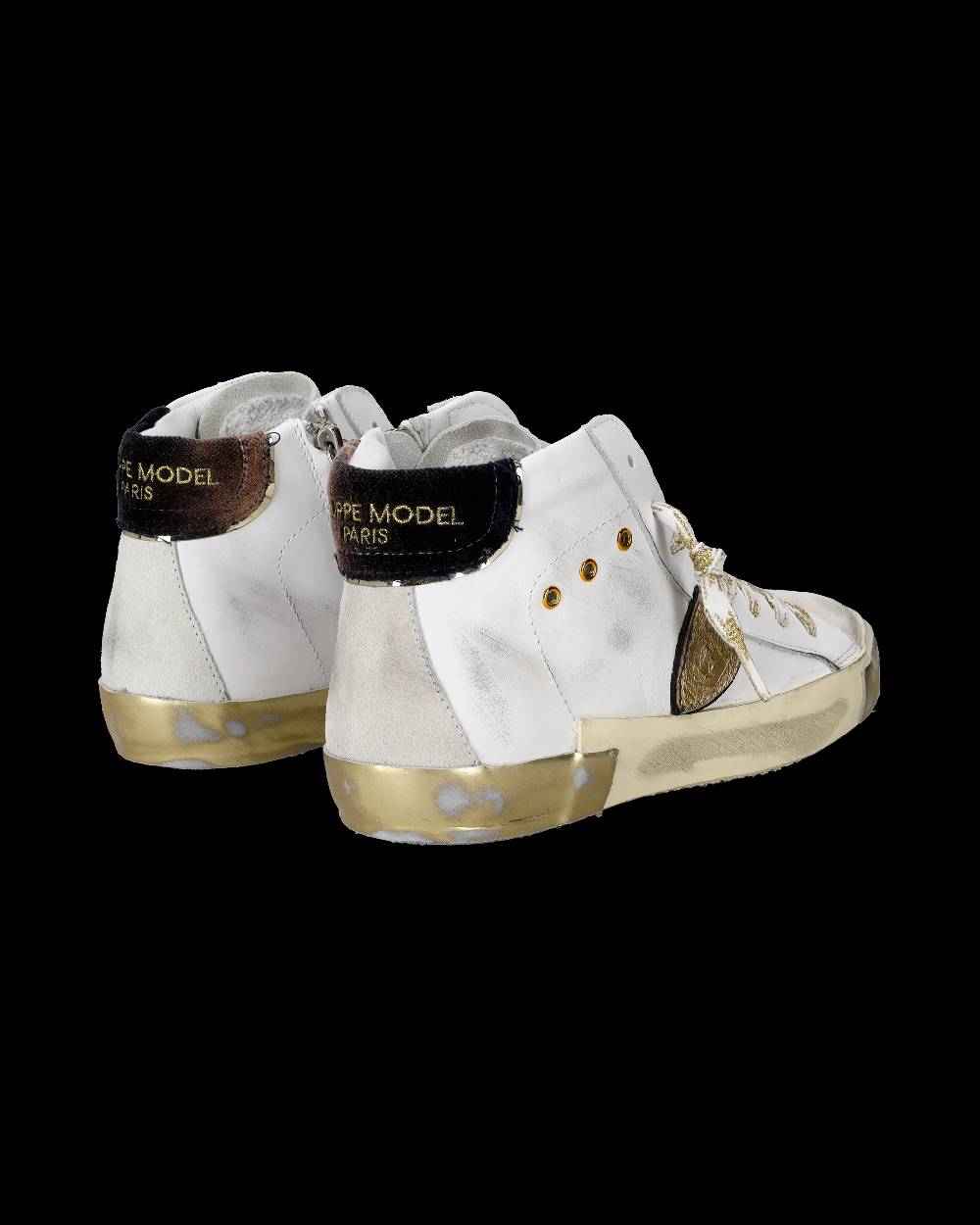 Philippe Model Sneaker High Paris Donna - Bianco E Oro