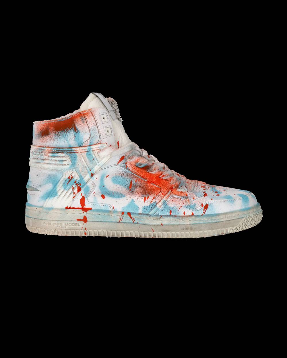 Philippe Model Sneaker Mid La Grande Donna - Bianco, Azzurro E Rosso