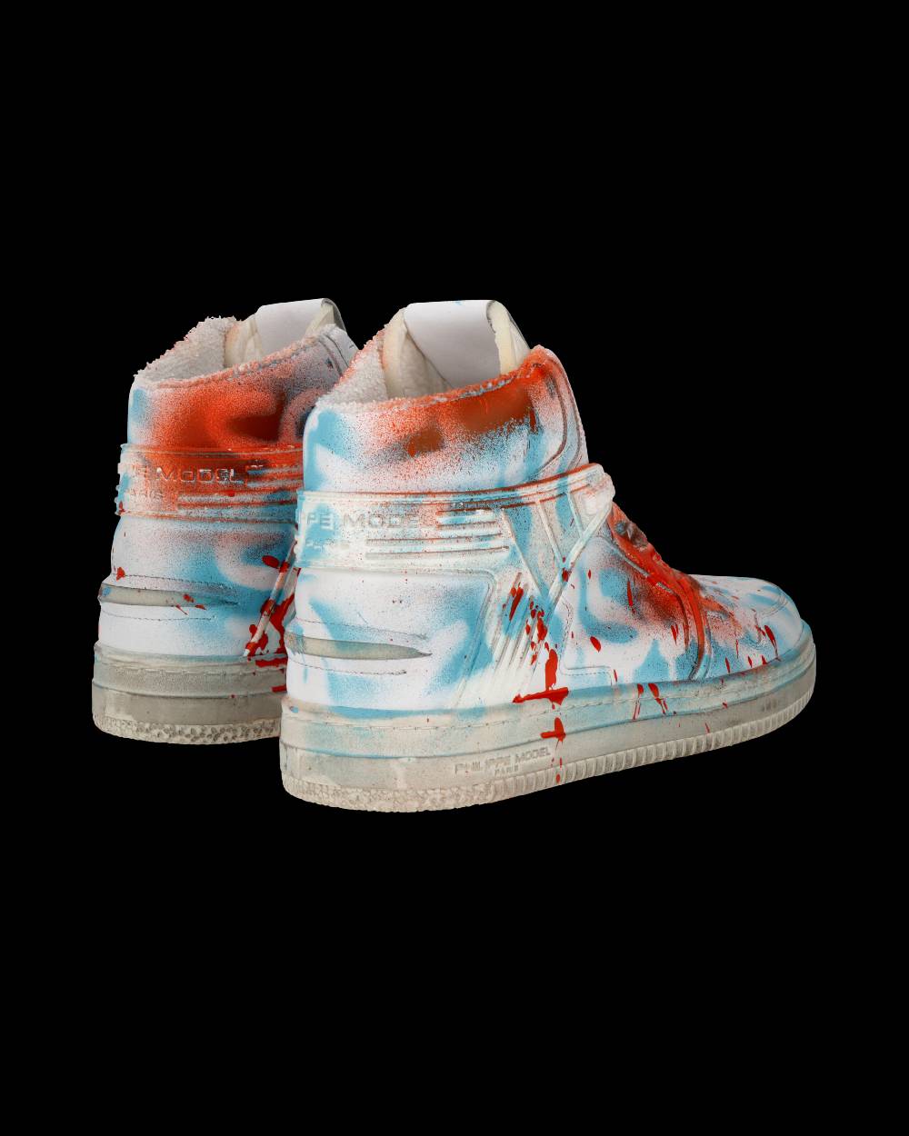 Philippe Model Sneaker Mid La Grande Donna - Bianco, Azzurro E Rosso