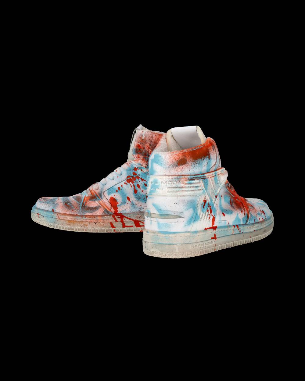 Philippe Model Sneaker Mid La Grande Donna - Bianco, Azzurro E Rosso