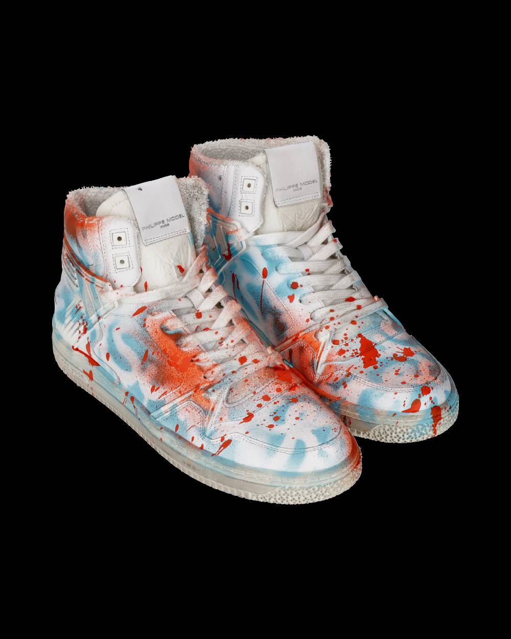 Philippe Model Sneaker mid La Grande donna - bianco, azzurro e rosso