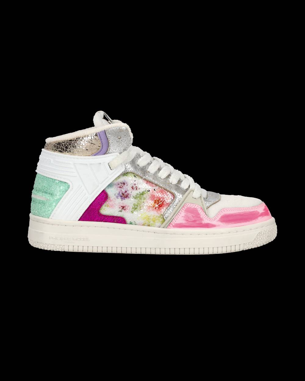Philippe Model Sneaker Mid La Grande Donna - Bianco E Fucsia