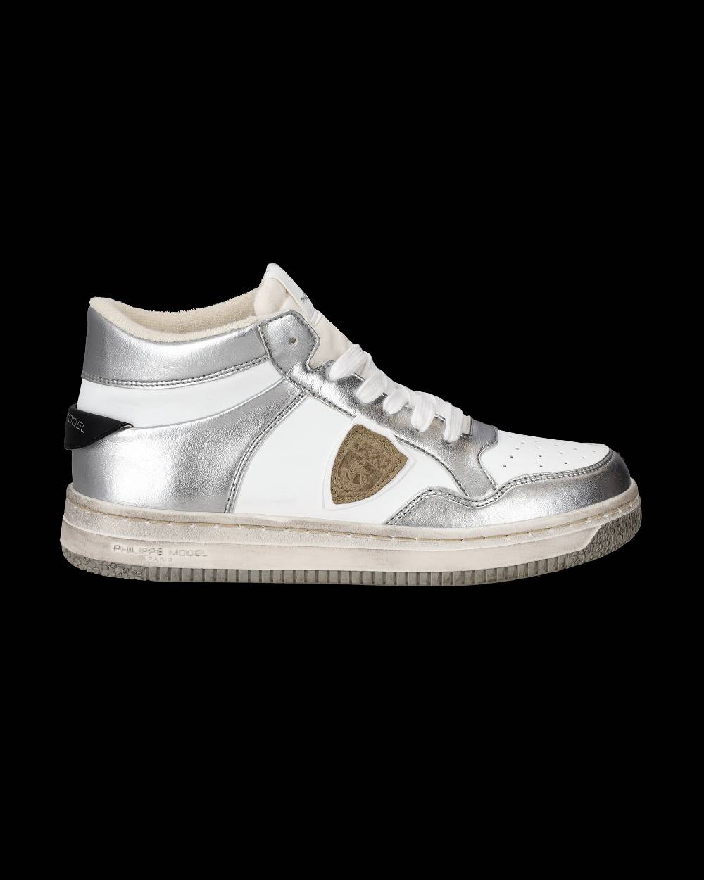 Philippe Model Sneaker Mid Rise Lyon Donna - Argento E Bianco
