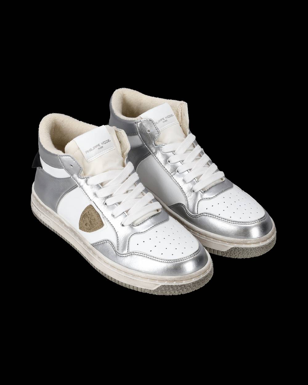 Philippe Model Sneaker mid rise Lyon donna - argento e bianco