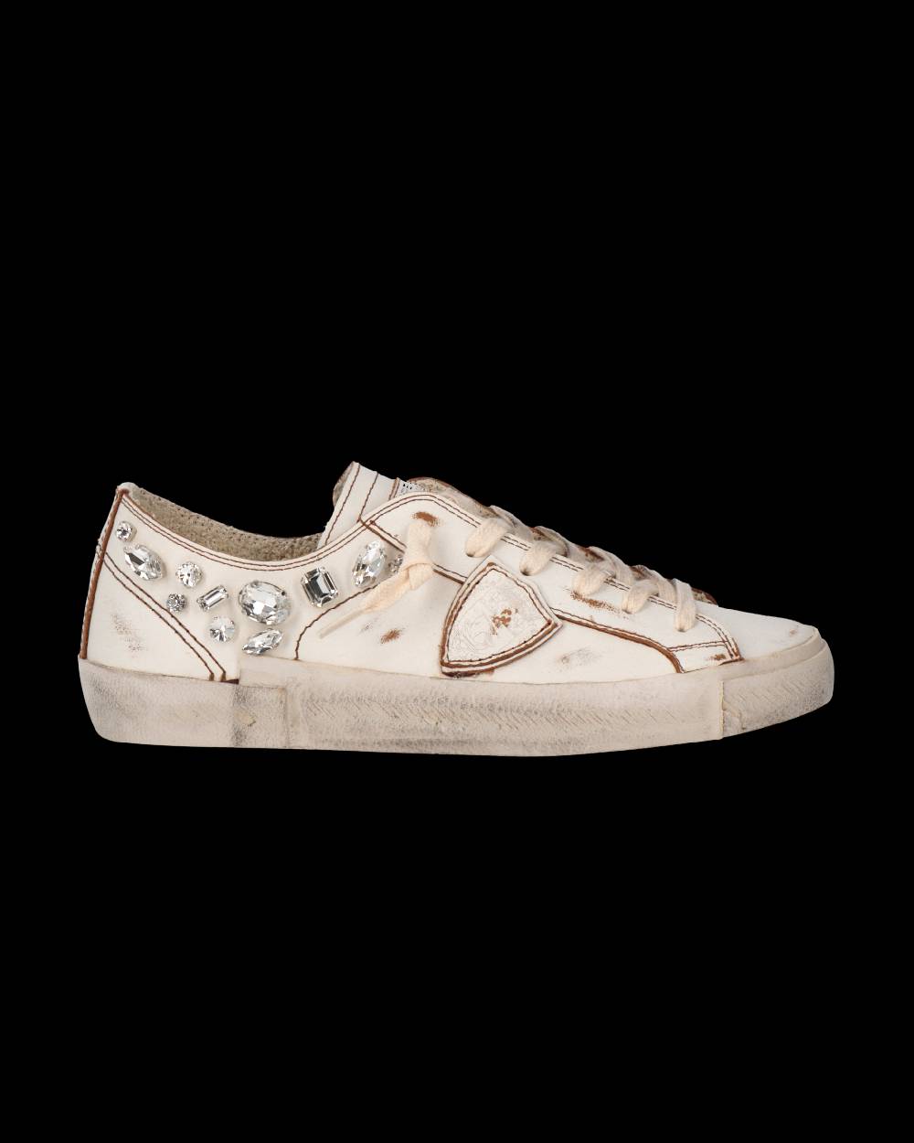 Philippe Model Sneaker Prsx Donna Con Cristalli, Bianco