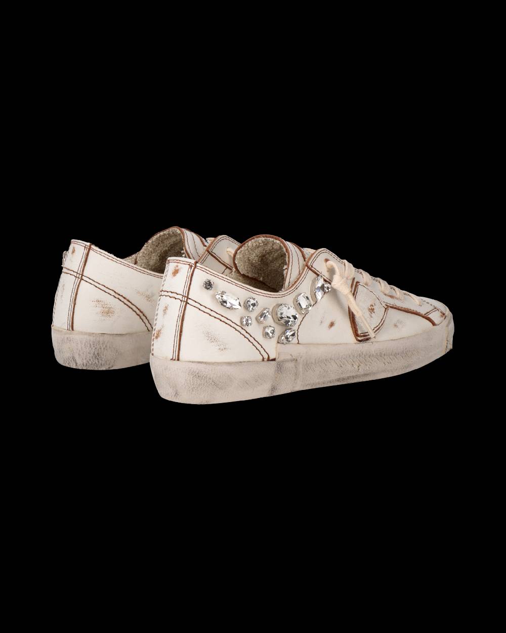 Philippe Model Sneaker Prsx Donna Con Cristalli, Bianco