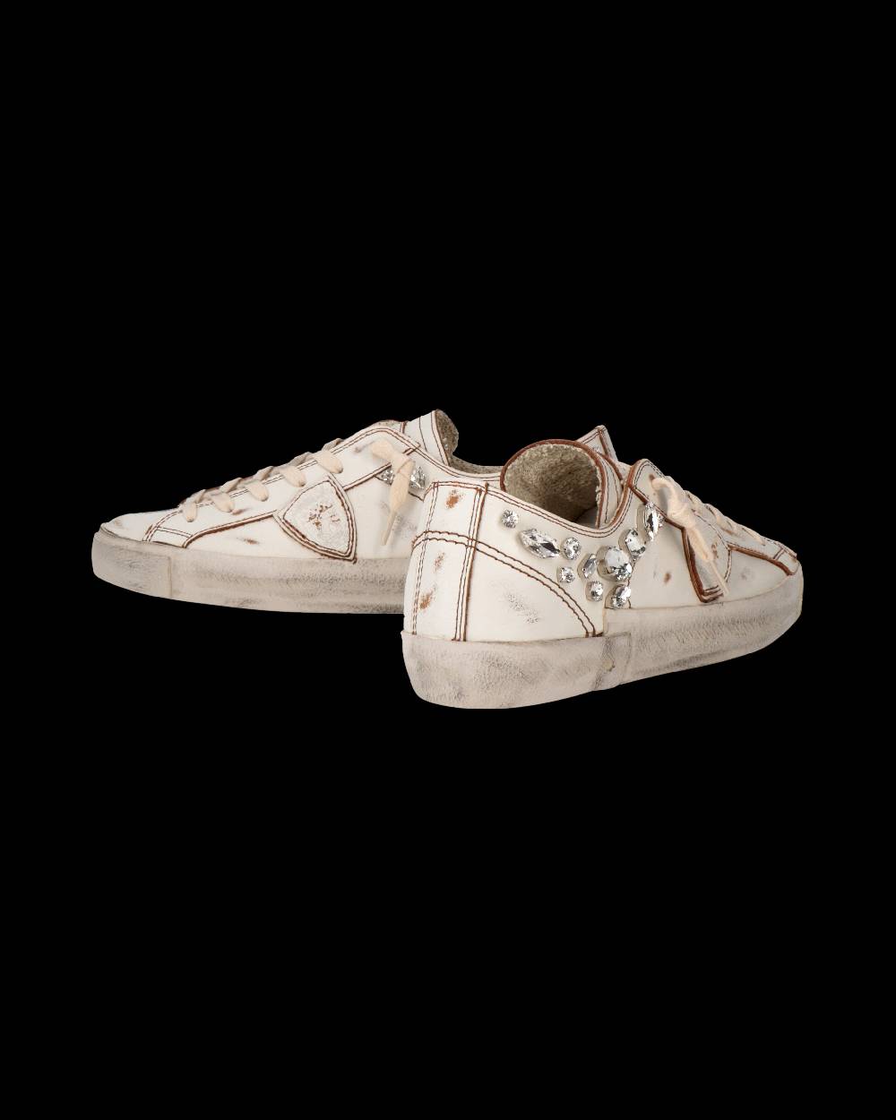 Philippe Model Sneaker Prsx Donna Con Cristalli, Bianco
