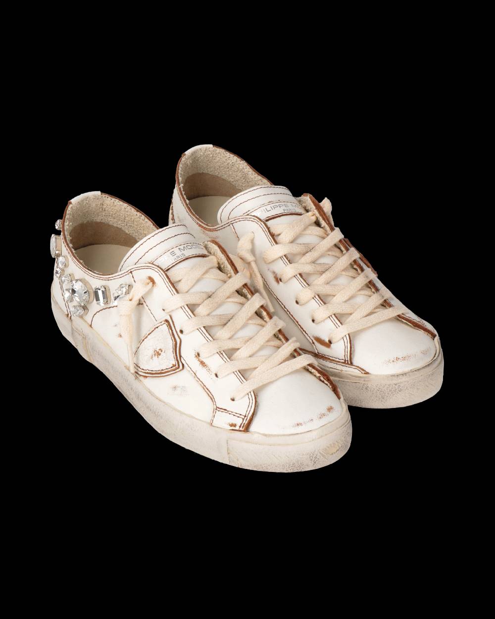 Philippe Model Sneaker Prsx Donna Con Cristalli, Bianco
