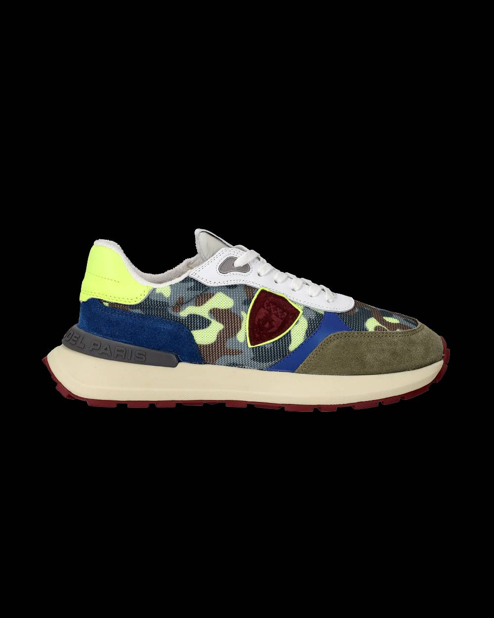Philippe Model Sneaker Running Basse Antibes Uomo - Camouflage, Verde E Giallo