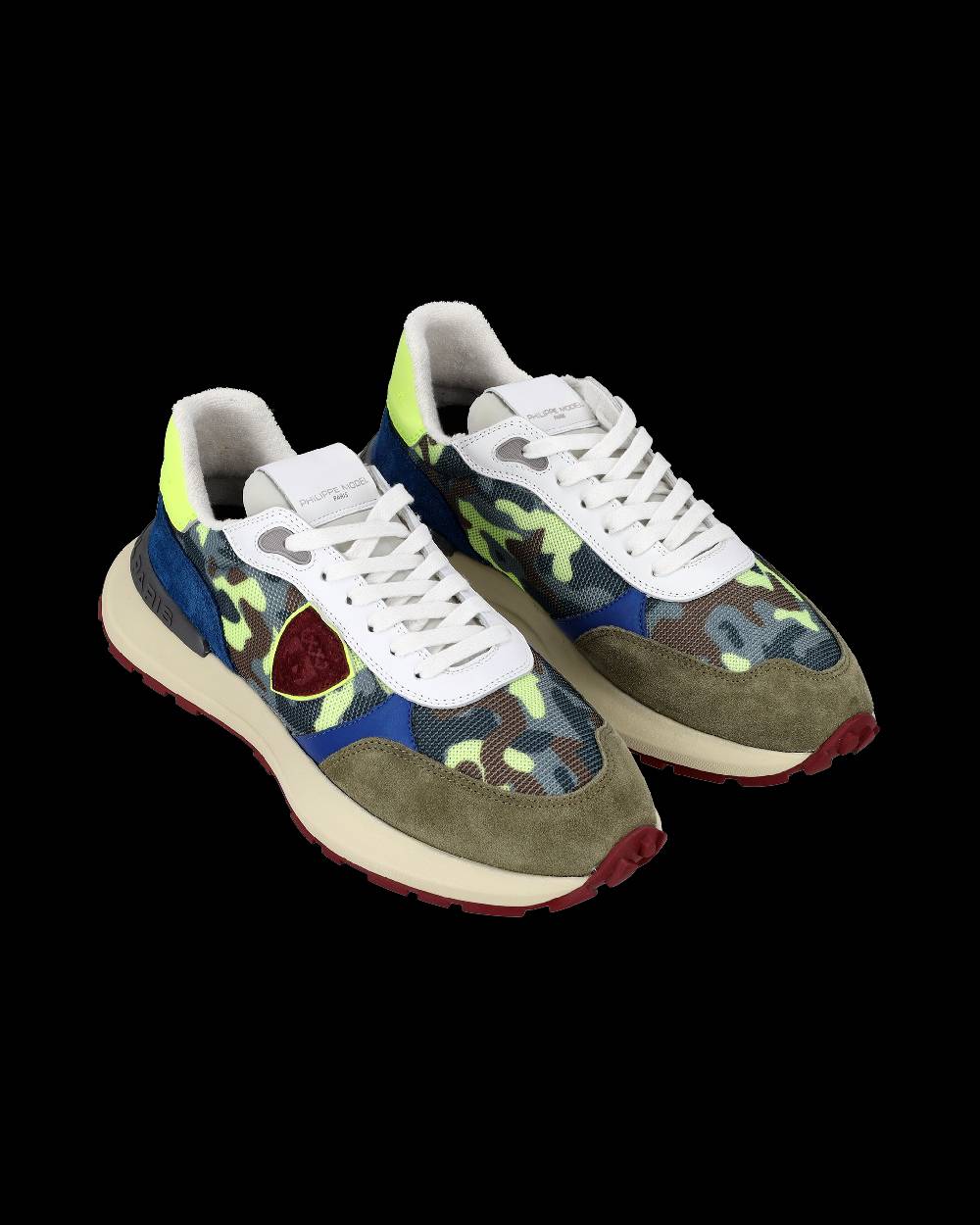 Philippe Model Sneaker running basse Antibes uomo - camouflage, verde e giallo