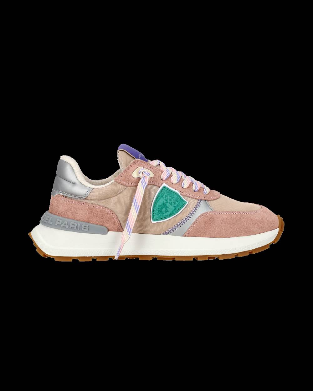 Philippe Model Sneaker Sportive Antibes Da Donna In Nylon E Pelle - Rosa