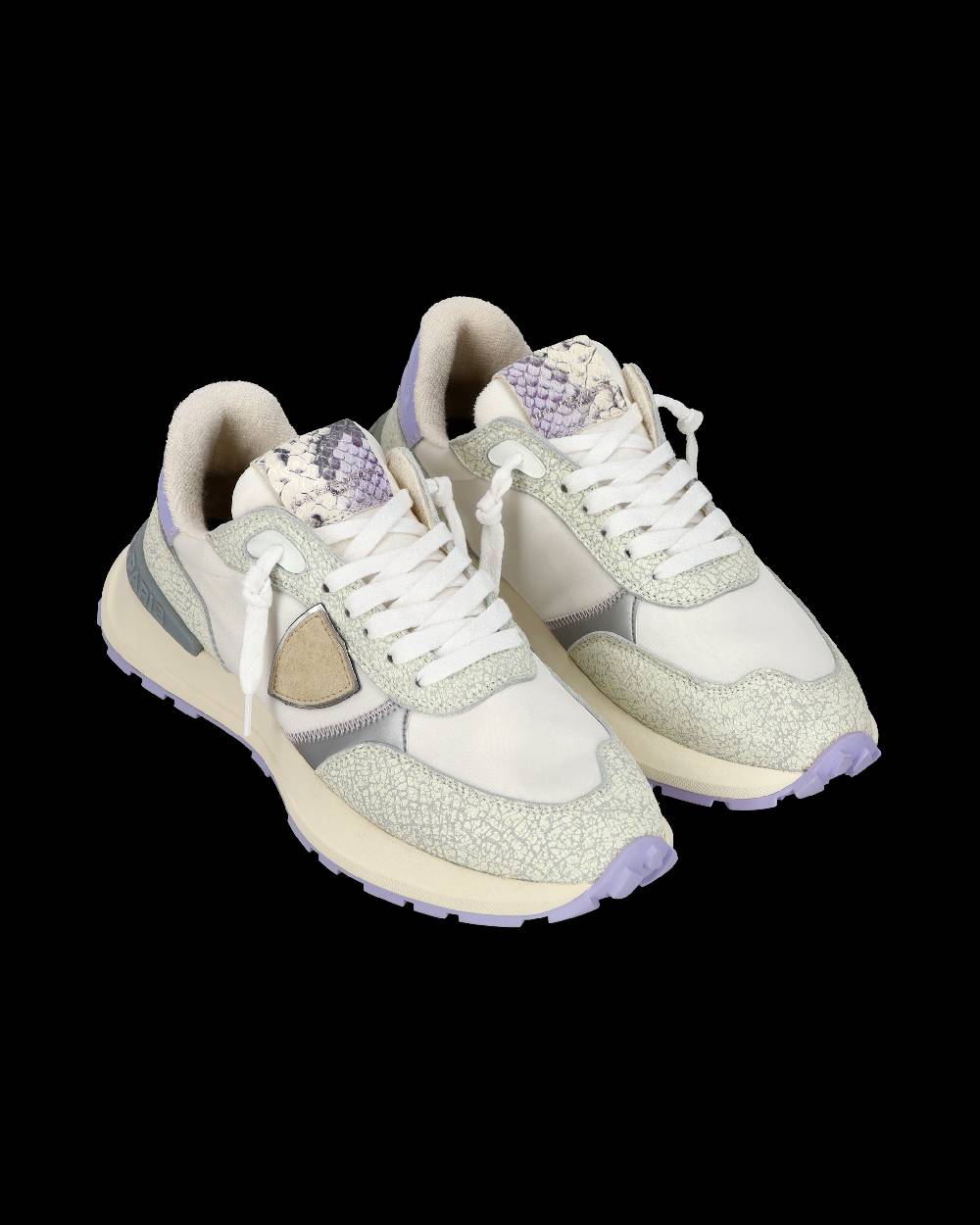 Philippe Model Sneaker sportive Antibes da donna in nylon e pelle - Bianco e viola