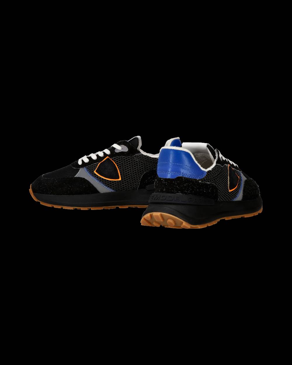Philippe Model Sneaker Sportive Antibes Da Uomo In Nylon E Pelle - Nero E Arancione