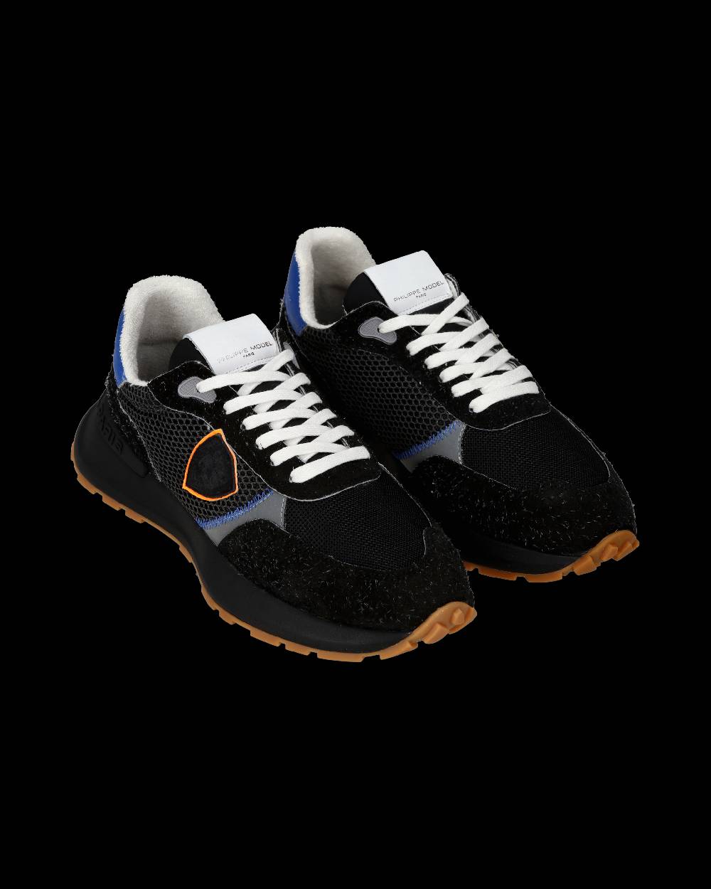 Philippe Model Sneaker sportive Antibes da uomo in nylon e pelle - Nero e arancione