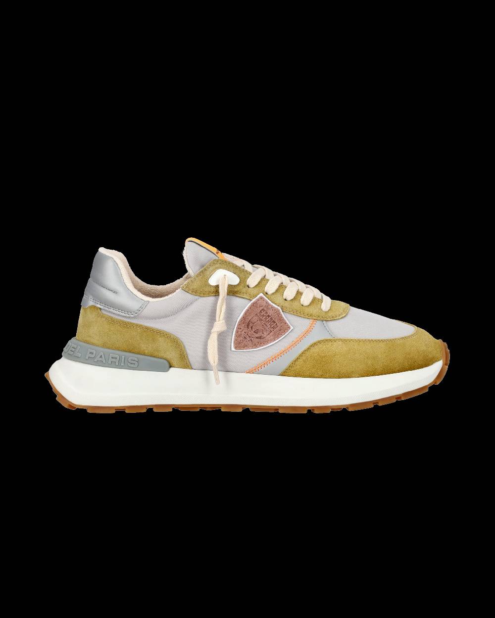 Philippe Model Sneaker Sportive Antibes Da Uomo In Nylon E Pelle - Senape E Grigio