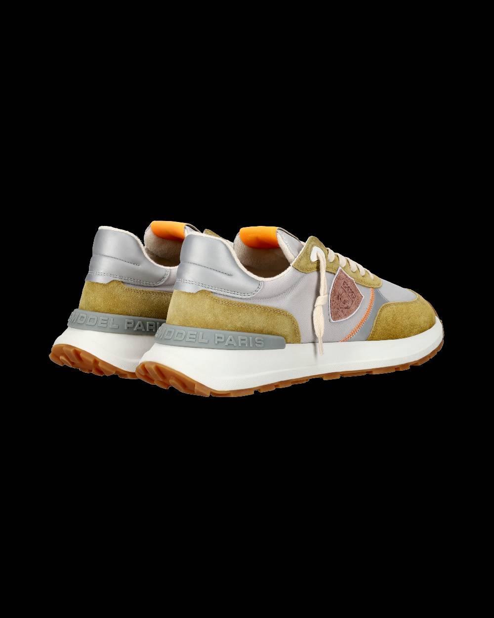 Philippe Model Sneaker Sportive Antibes Da Uomo In Nylon E Pelle - Senape E Grigio