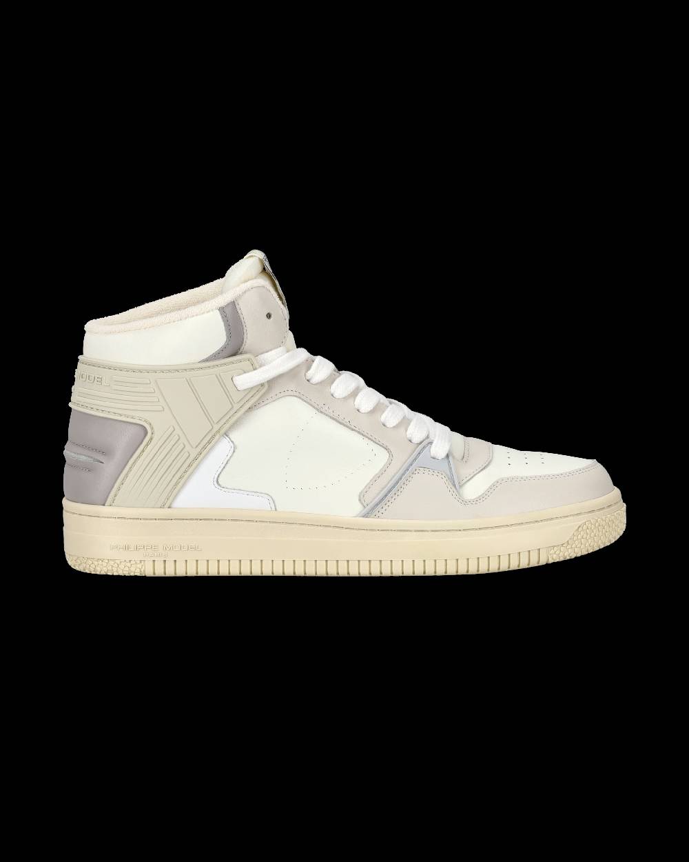 Philippe Model Sneaker Streetwear La Grande Da Uomo In Pelle - Grigio E Burro