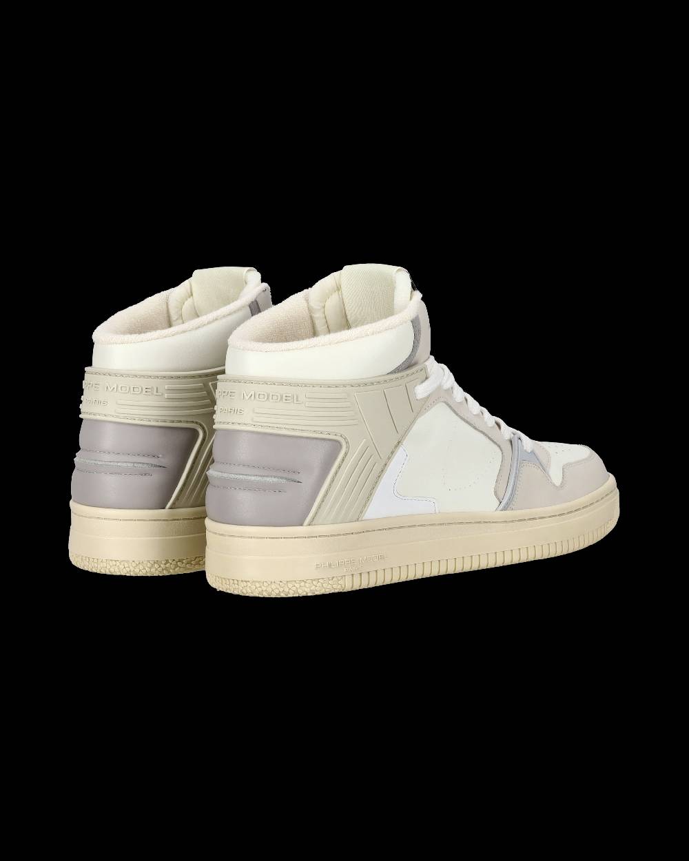 Philippe Model Sneaker Streetwear La Grande Da Uomo In Pelle - Grigio E Burro