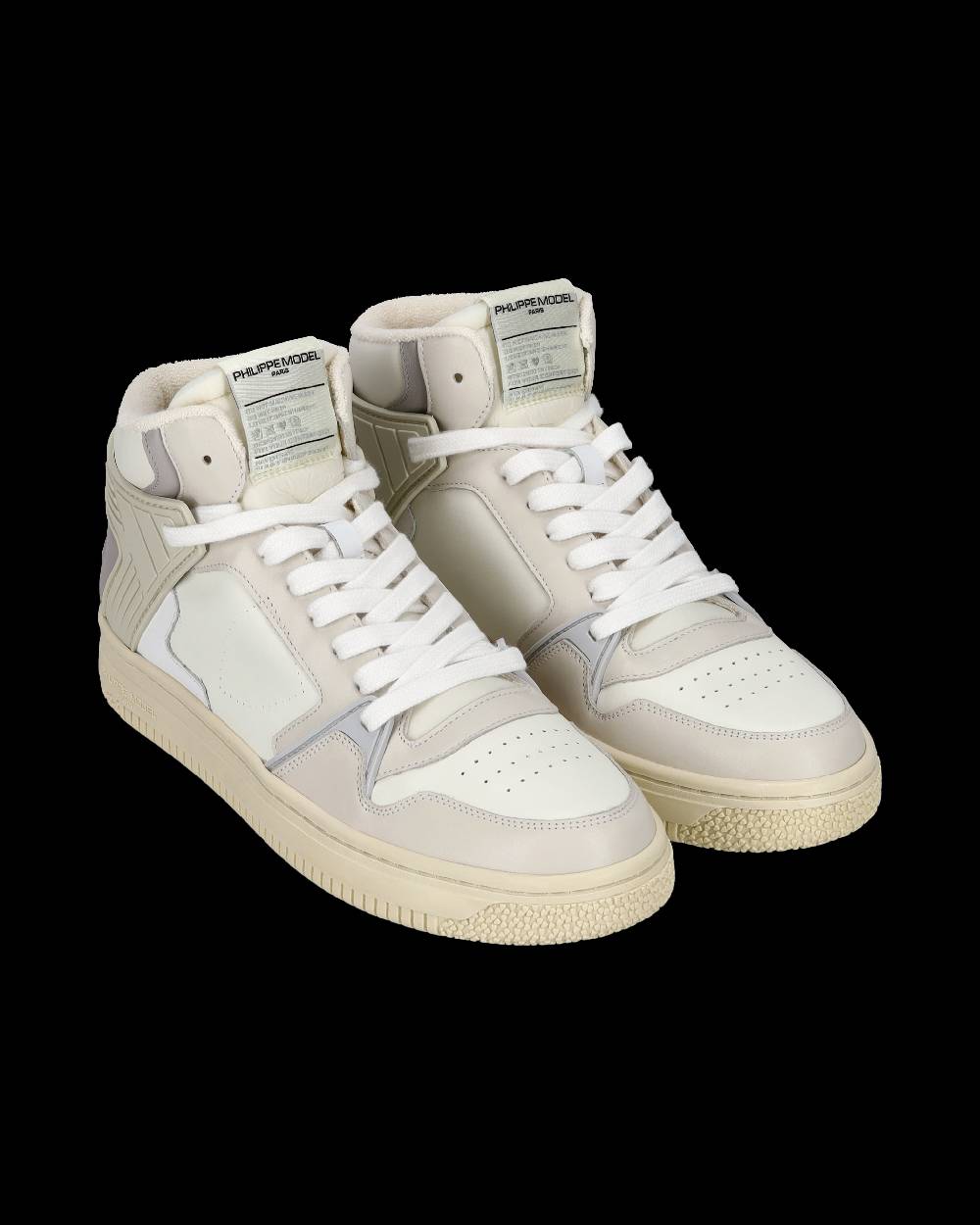 Philippe Model Sneaker streetwear La Grande da uomo in pelle - Grigio e burro